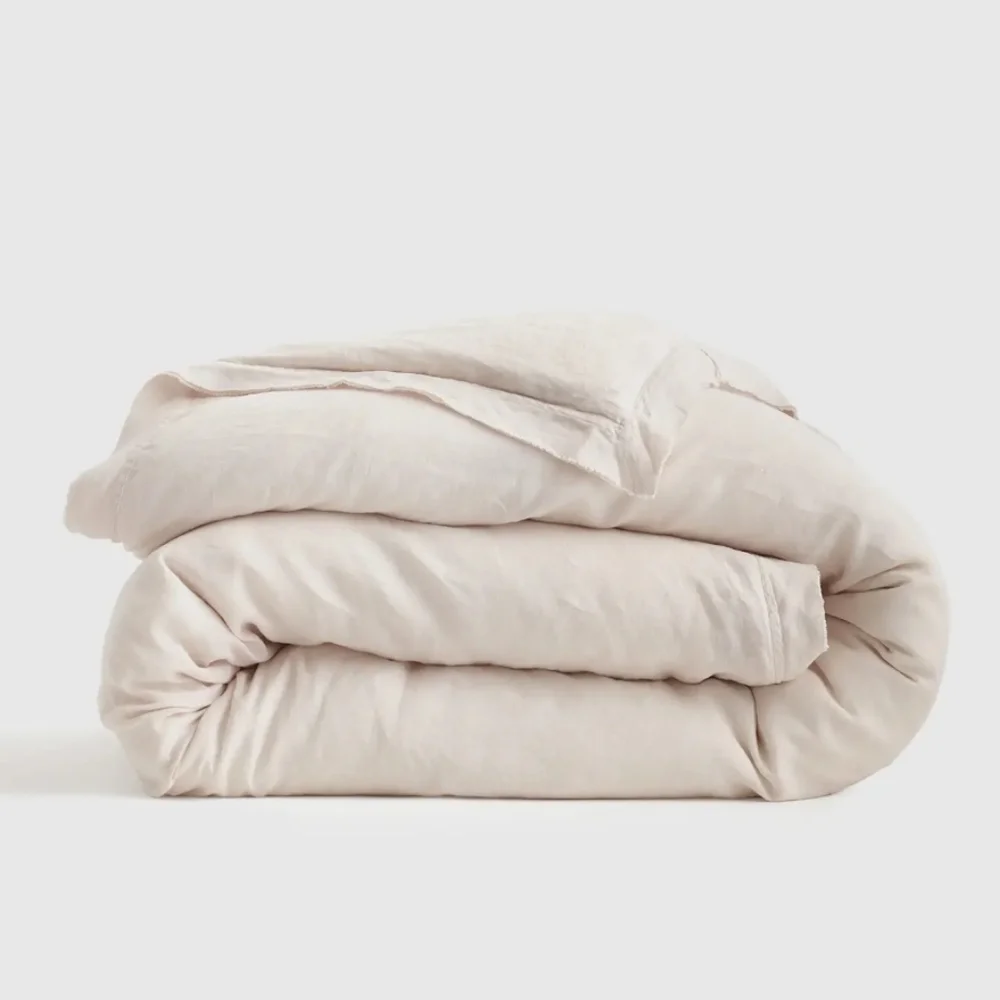 Quince European Linen Sand Flange Duvet Cover! Sz. Full/ Queen! (422)